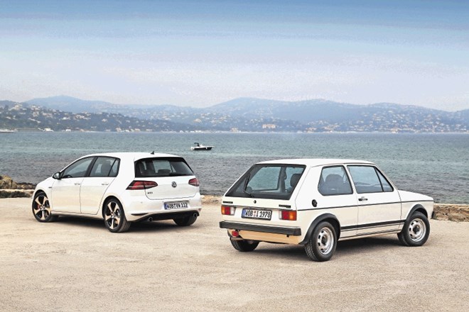 Prva (desno) iz leta 1976 in zadnja generacija VW golfa GTI, štirikolesnika, ki je ustvaril nov avtomobilski razred.