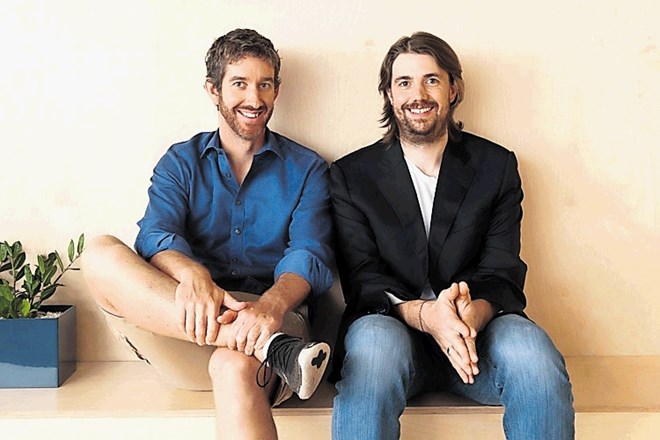 Ustanovitelja najuspešnejšega avstralskega tehnološkega zagonskega podjetja Scott Farquhar (levo) in Mike Cannon - Brookes