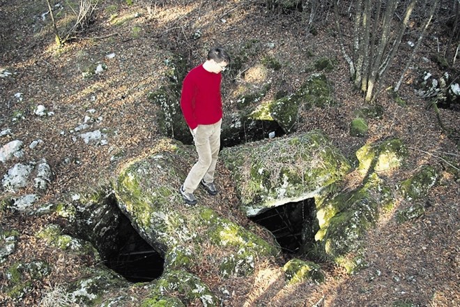 Vhod v Veliko jamo na Prevali, znano kot Mušja jama, ki velja za največji prazgodovinski depo na ozemlju Slovenije, saj so v...