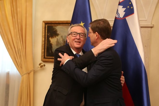 Predsednik Evropske komisije Jean-Claude Juncker in predsednik vlade Miro Cerar. (Foto: Luka Cjuha)