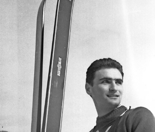 Slovenski skakalec Peter Eržen na domačem prvenstvu 27. februarja 1962