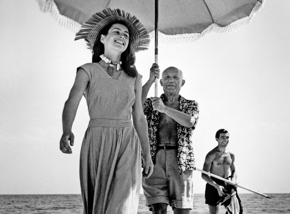 Pablo Picasso in Francoise Gilot, Golfe-Juan, Francija, avgusta 1948