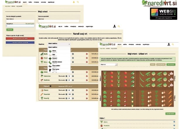 Enostavna uporaba aplikacije NarediVrt.si in prikaz izrisa zelenjavnega vrta.