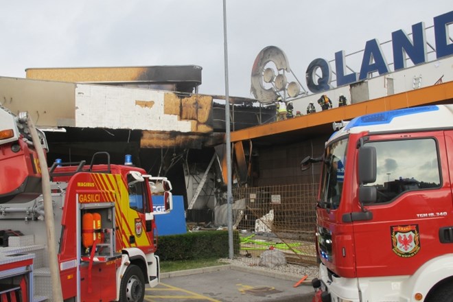Požar v kranjski Qlandii: trgovsko središče  že odprto