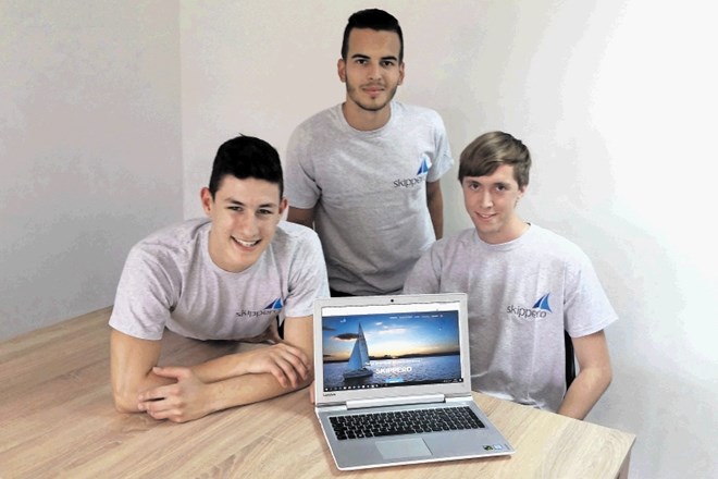 Podjetniška ekipa s Ptuja, ki s projektom Skippero ponuja platformo za najem skiperjev. Na fotografiji z leve proti desni so:...