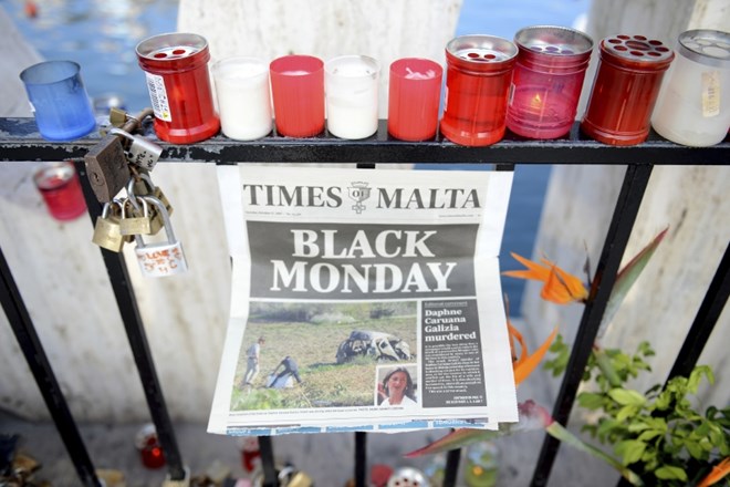 Žalovanje na Malti dan po umoru novinarke.