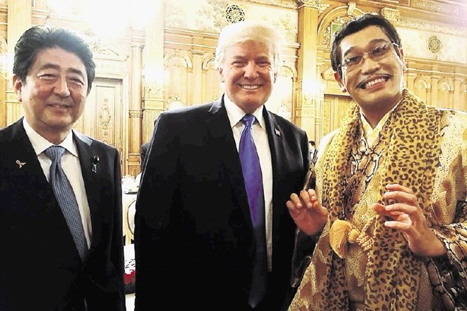 Japonski premier, ameriški predsednik in japonski komik Pikotaro