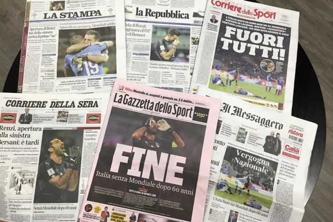 Italijanske naslovnice so bile danes zjutraj videti takole. (Foto: AP)