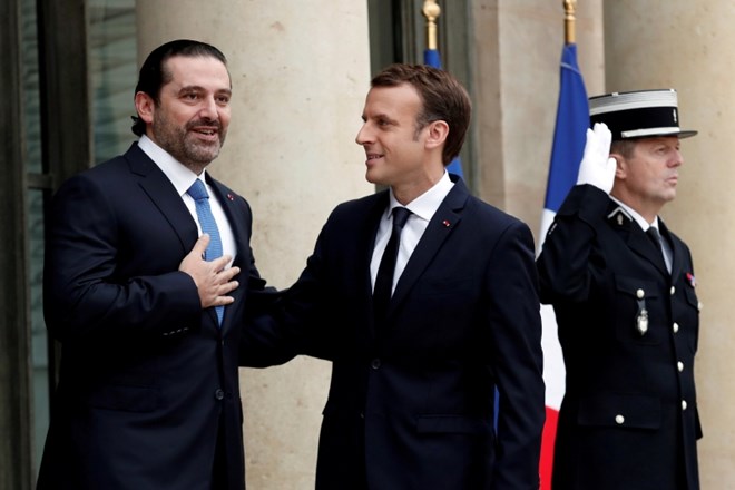 Saad Hariri pred dnevi na obisku pri Emmanuelu Macronu.