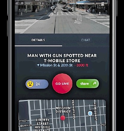 Aplikacija Citizen objavlja opozorila o kriminalnih dejanjih, ki se dogajajo v bližini.