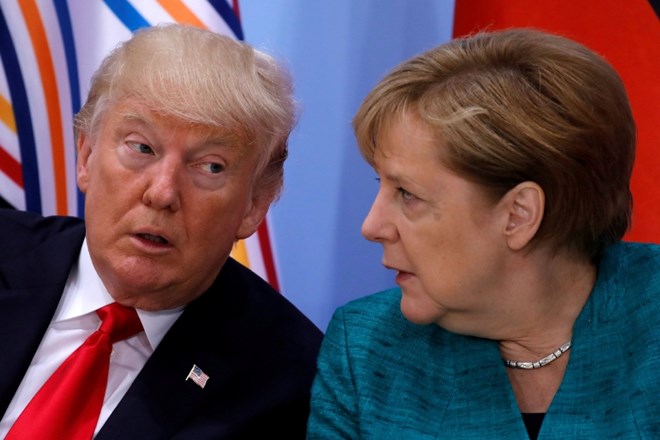 Donald Trump in Angela Merkel