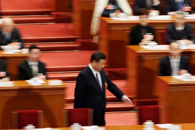Kitajski predsednik Xi Jinping po oddaji svojega glasu