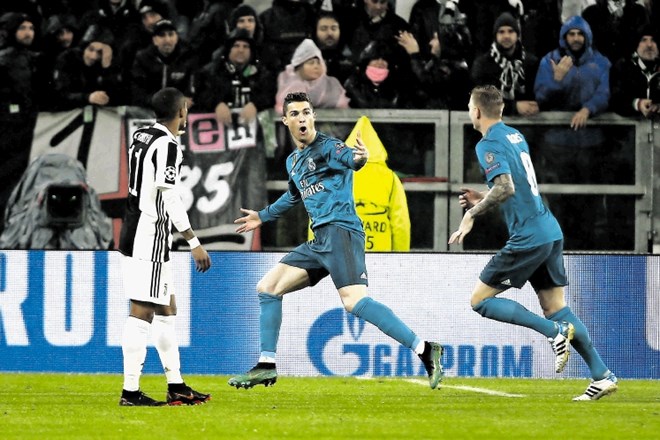 Cristiano Ronaldo je na prvi tekmi četrtfinala med Juventusom in Realom v Torinu dosegel zadetek že v tretji minuti, nato pa...