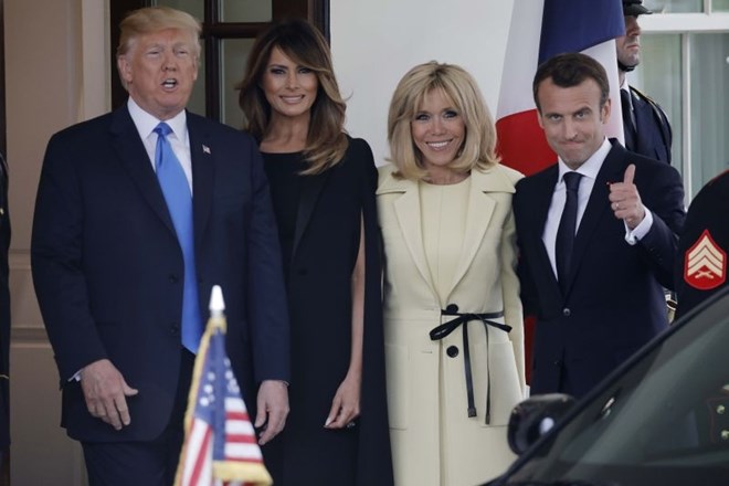 Donald in Melania Trump ter Emmanuel in Brigitte Macron.