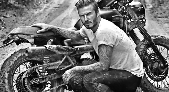 David Beckham prisega na starodobne oblike motorjev.