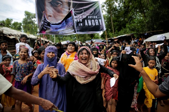 #foto Rohingi prvo obletnico bežanja obeležili s protesti 