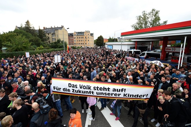 Protesti v Chemnitzu so bili včeraj mirni.