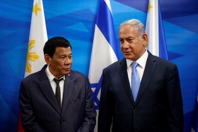Izraelski premier Benjamin Netanjahu in filipinski predsednik Rodrigo Duterte