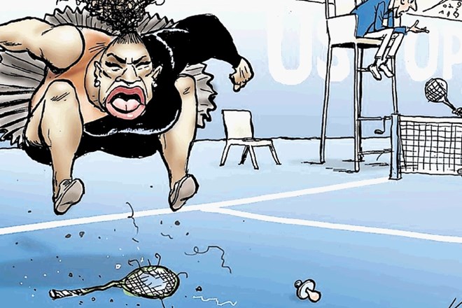 Avstralska karikatura, ki naj bi Sereno Williams prikazovala rasistično.