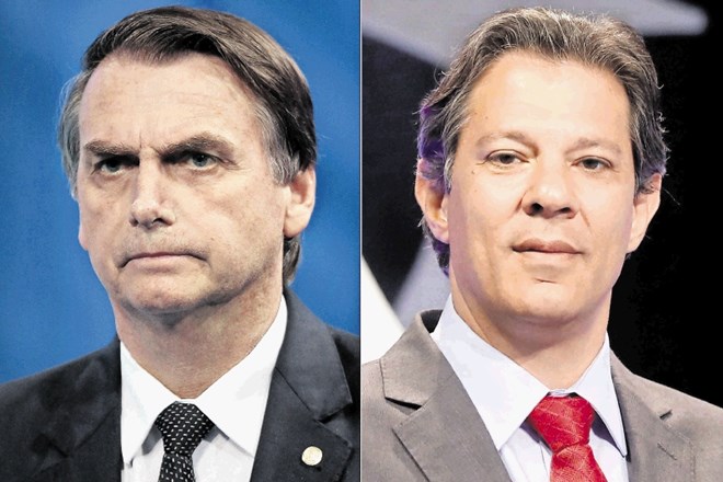 Jair Bolsonaro, populistični kandidat skrajnih stališč (levo), in Fernando Haddad, kandidat levice, ki je stopil v čevlje...