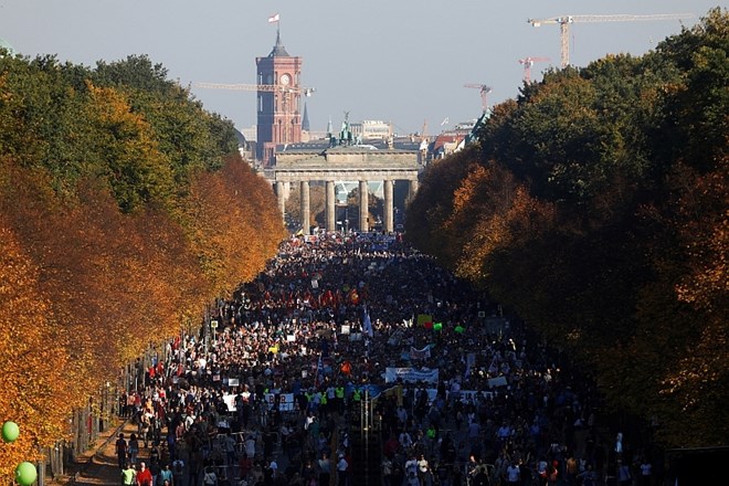 Množičen protest v Berlinu