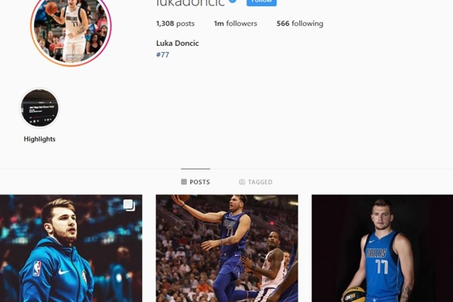 Po odličnih predstavah v dresu Dallasa Luka Dončić že pri milijonu sledilcev na instagramu