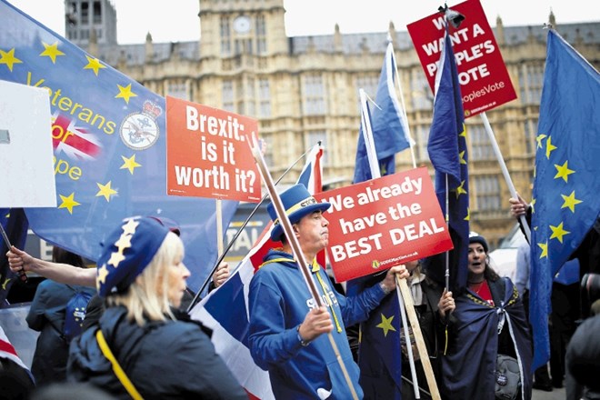 Nasprotniki brexita pred britanskim parlamentom vlado in poslance opozarjajo, da najboljši dogovor z EU že imajo: članstvo...
