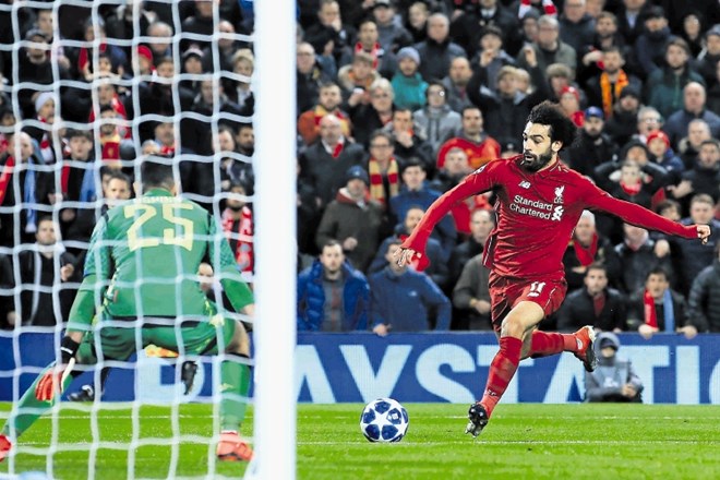 Liverpoolov napadalec Mohamed Salah je bil junak tekme proti Napoliju.