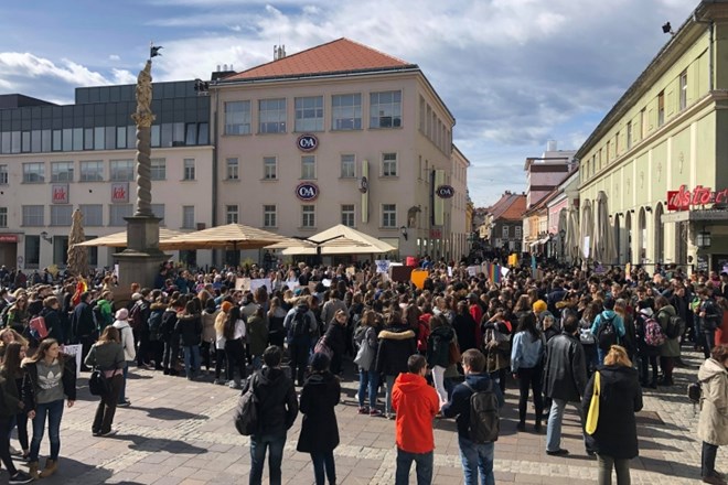 Zbrani na protestu v Mariboru