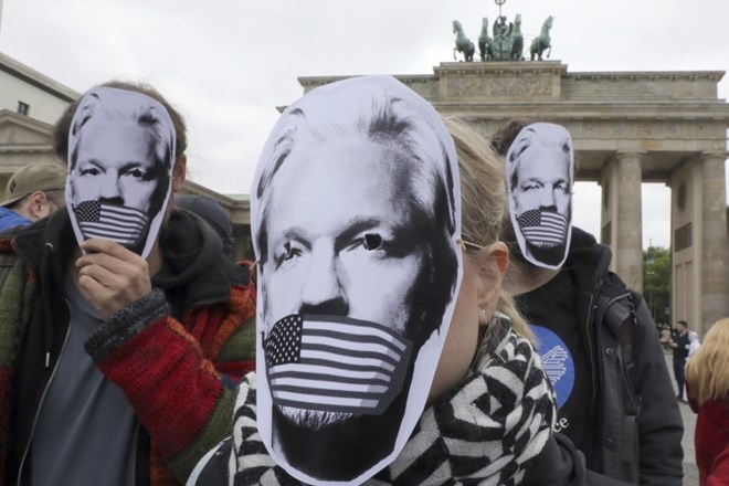 Assangevi podporniki v Berlinu.