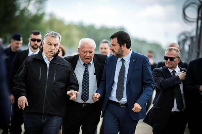 Madžarski premier Viktor Orban (levo) in italijanski notranji minister Matteo Salvini (desno).
