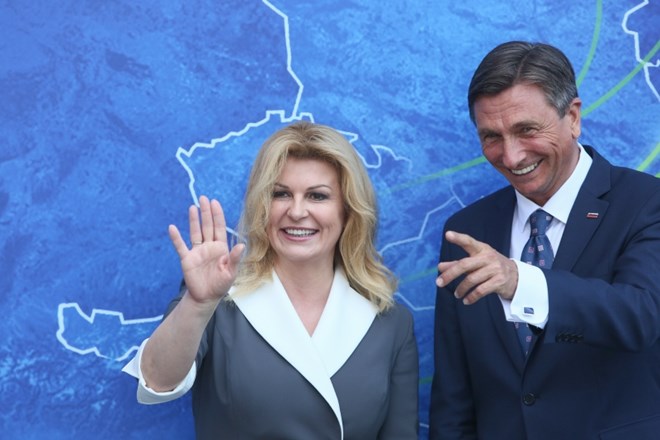 Hrvaška predsednica Kolinda Grabar-Kitarović in predsednik republike Borut Pahor.