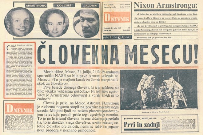 Naslovnica prve strani Dnevnikove priloge 21. julija 1969