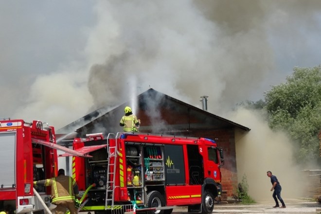 Kar 115 gasilcev se je danes borilo s požarom na Žagi v Nožicah v občini Domžale.