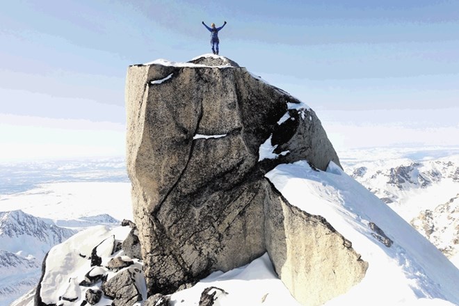 Janez Svoljšak na prvič osvojenem vrhu gore Wailing Wall.