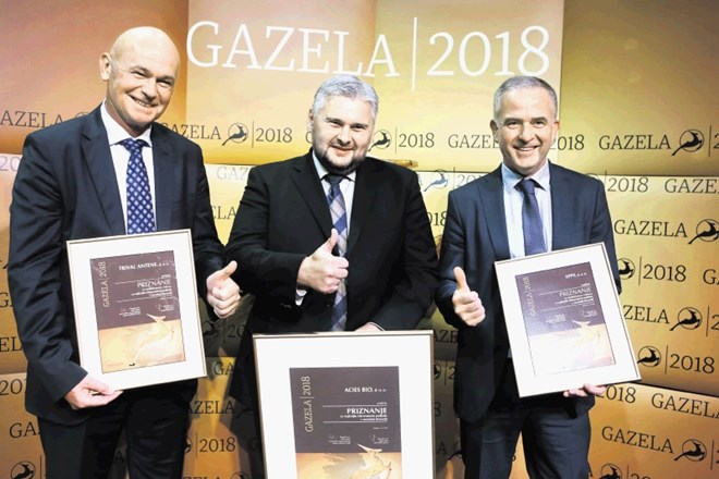 Lanska regijska gazela je postalo podjetje Acies Bio (direktor Štefan Fujs na sredini), nominirani pa sta bili še podjetji...