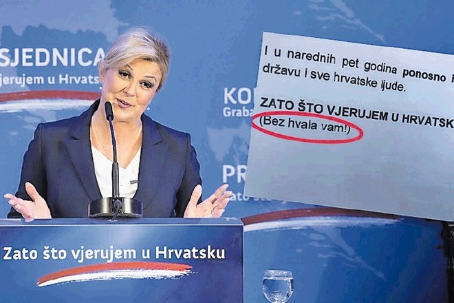 Razvpito navodilo aktualni predsednici Grabar-Kitarovićevi za predvolilni nastop