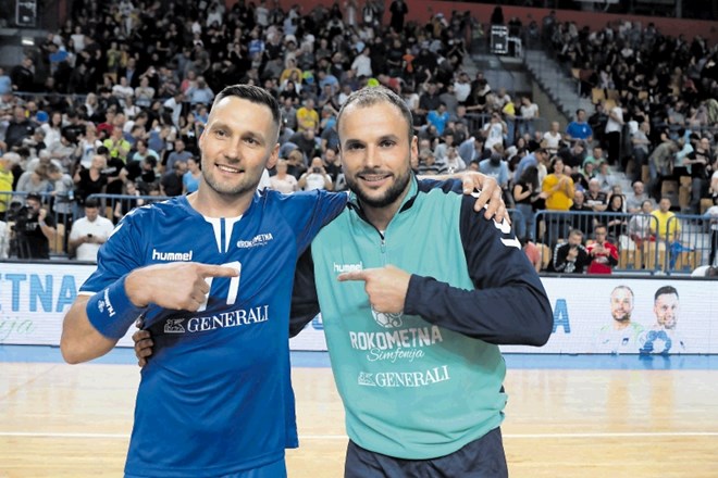 Luka Žvižej (levo) in Uroš Zorman sta odigrala poslovilno tekmo.