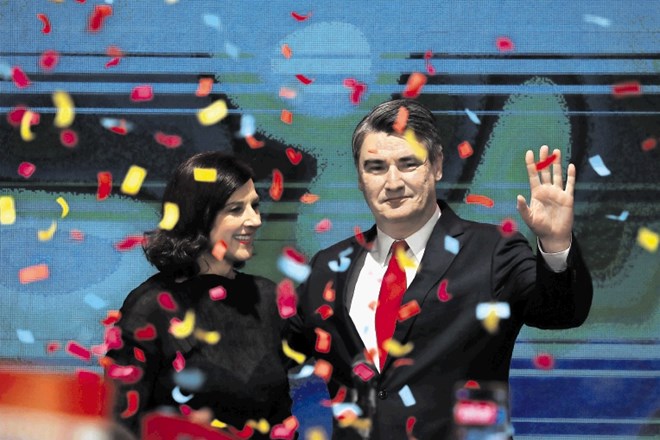 Zoran Milanović (na fotografiji s soprogo) bo peti predsednik hrvaške republike po osamosvojitvi.