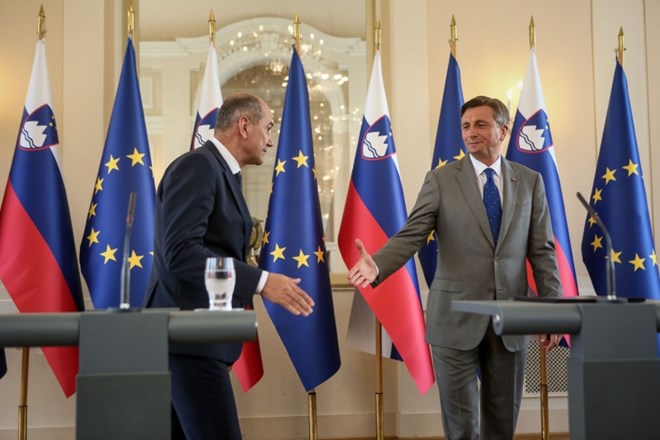 Predsednik SDS Janez Janša in predsednik republike Borut Pahor