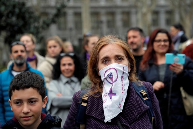 Na protestu v Madridu
