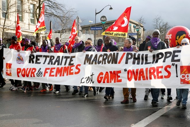 Na protestu v Parizu