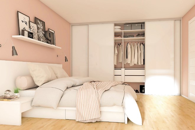 Ustvarite udobno spalnico s praktičnim pohištvom po meri. arhiv Akrona