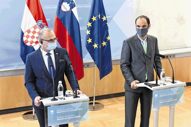 Hrvaški zunanji minister Gordan Grlić Radman in njegov slovenski kolega Anže Logar sta se danes srečala že drugič v dveh...