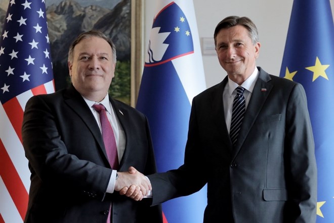 V Vili Zlatorog na Bledu se je Pompeo danes sestal tudi s predsednikom Slovenije Borutom Pahorjem.