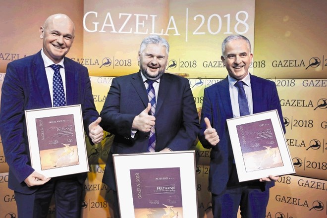 Leta 2018 je naziv regijske gazele pripadel podjetju Acies Bio, ki ga je vodil Štefan Fujs (na sredini).