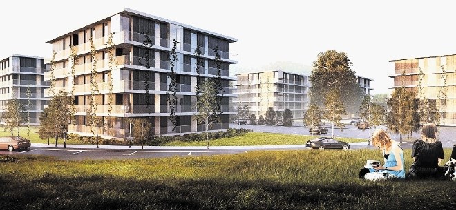 Nova kranjska soseska Breg ob Savi bo obsegala 159 javnih stanovanj za najem in 28 oskrbovanih stanovanj.