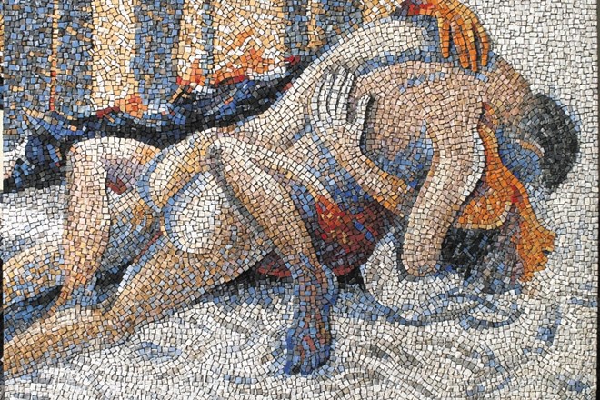 ﻿Jože Spacal: Orgazem v objemu sreče (2013), mozaik