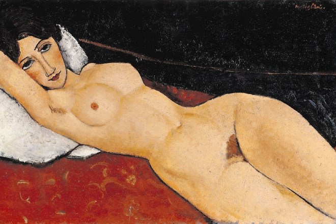 Amedeo Modigliani je zaradi  slikanja aktov doživel  policijsko  racijo in zaprtje svoje prve razstave; Gola ženska, ležeča...