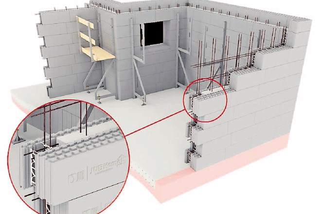 Sistem za gradnjo sten s toplotnoizolativnimi opažnimi elementi JUBHome WALL arhiv podjetja JUBHome